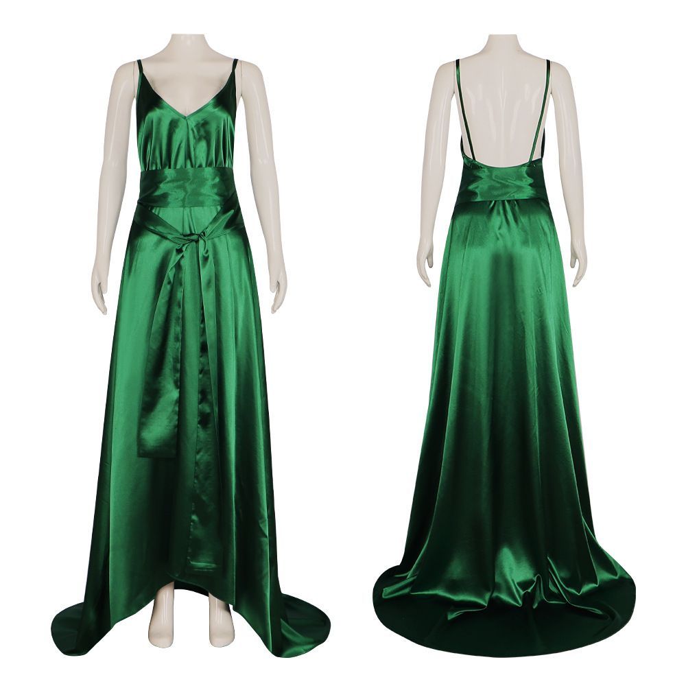 Emerald Satin Camisole Dress - - đánh giá và giá Evening Gown