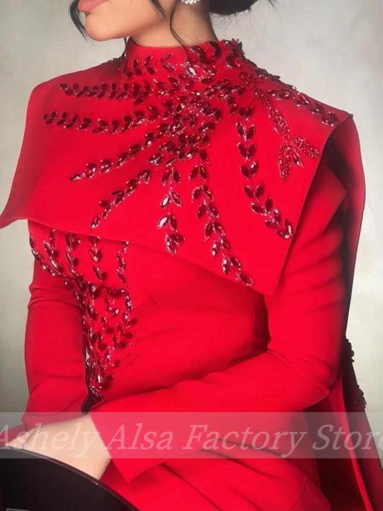 Customized Saudi Arabic Muslim - đánh giá và giá Women'S Red Formal Wear